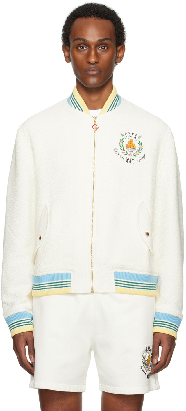 Bomber jakna Casablanca Bomber Jacket Bela | MPS24-OT-102-01