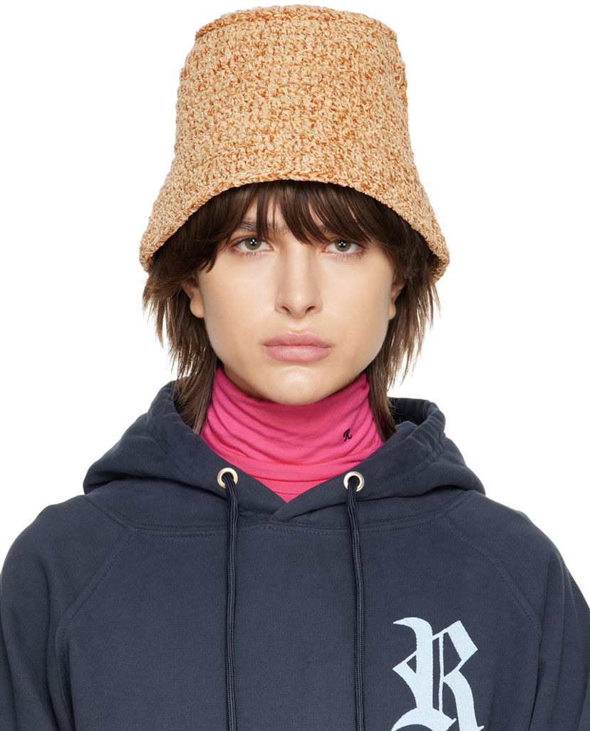 Klobuk BY FAR Textured Knit Bucket Hat Bež | 23CRROBTNCHEN