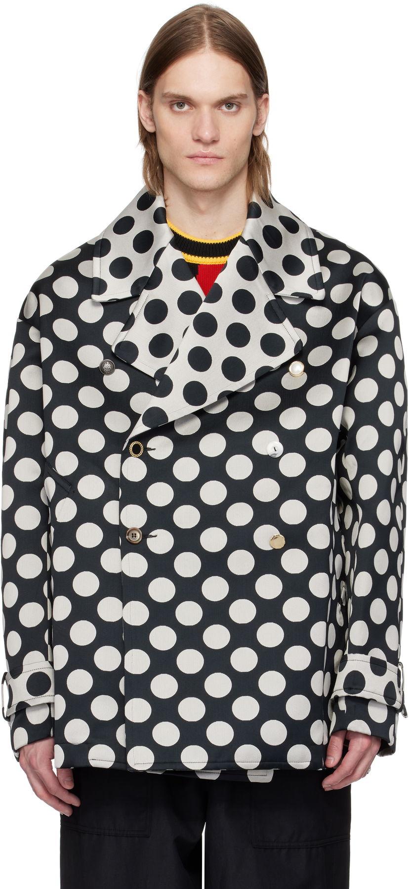 Jakna Charles Jeffrey Loverboy Charles Jeffrey LOVERBOY Oversized Polka Dot Peacoat Večbarvna | 54010501