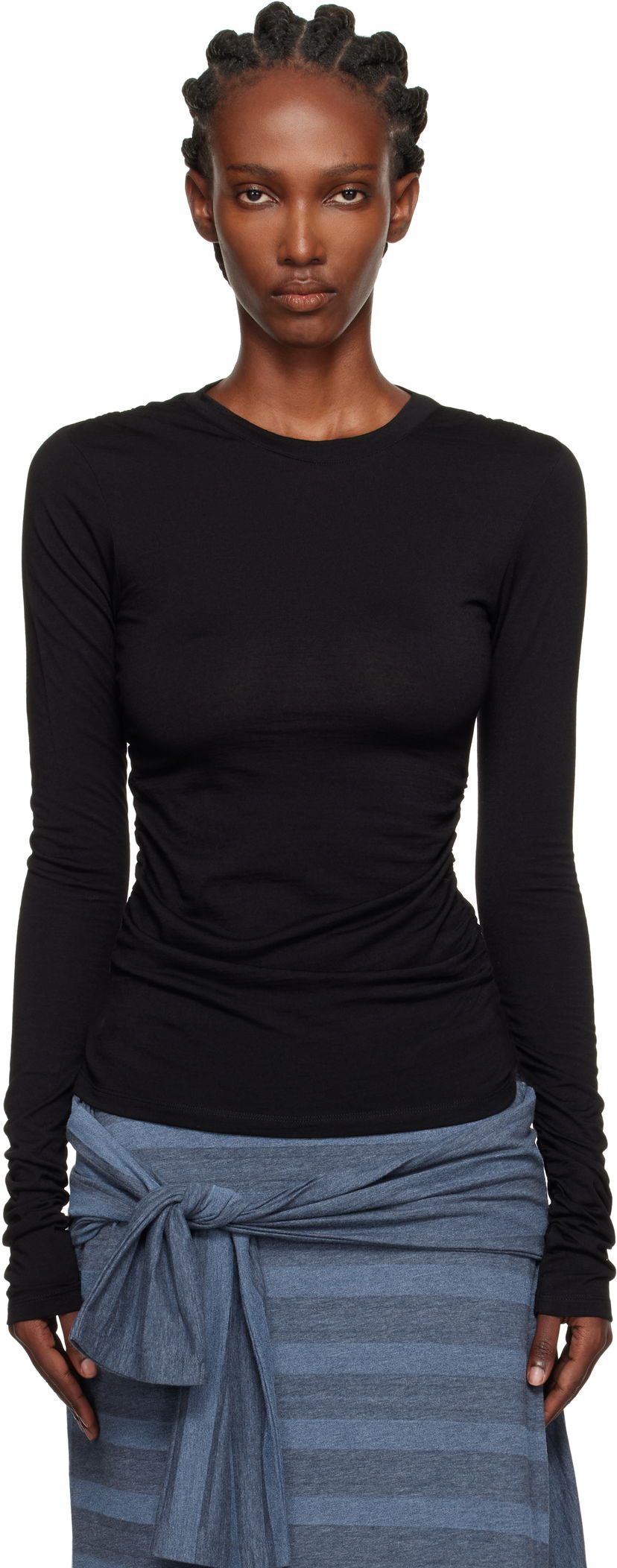 Majica OUR LEGACY Our Legacy Strain Slim Longsleeve T-Shirt Črna | W4256SIB