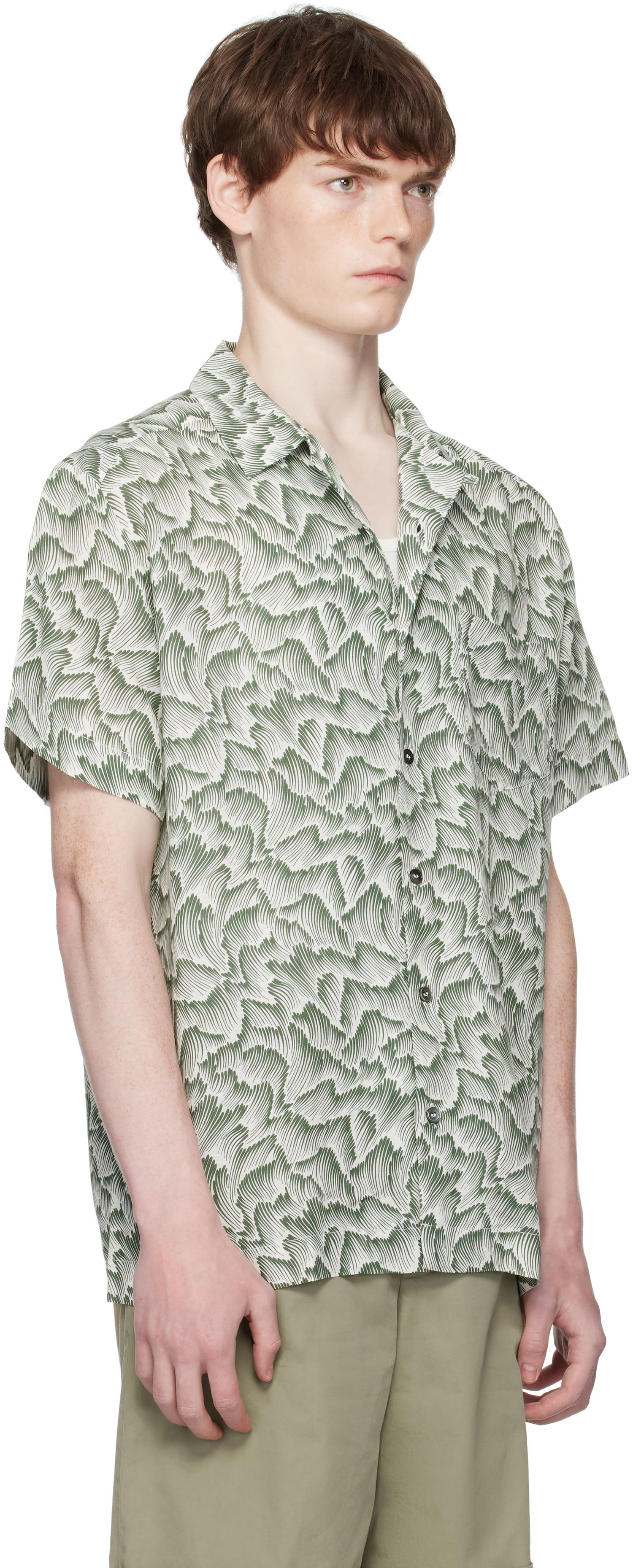 Srajce A.P.C. A.P.C. Roy Print Camp Collar Shirt Zelena | VIALX-H12608, 1
