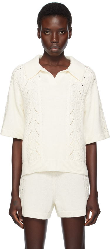 Polo majica Loulou de Saison Loulou de Saison Kina Knit Polo Shirt Bela | KINA, 0