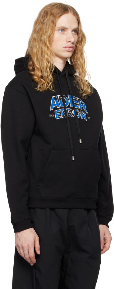 Pulover ADER ERROR Distressed Logo Graphic Print Hoodie Črna | BN25FYHD0101BK, 1
