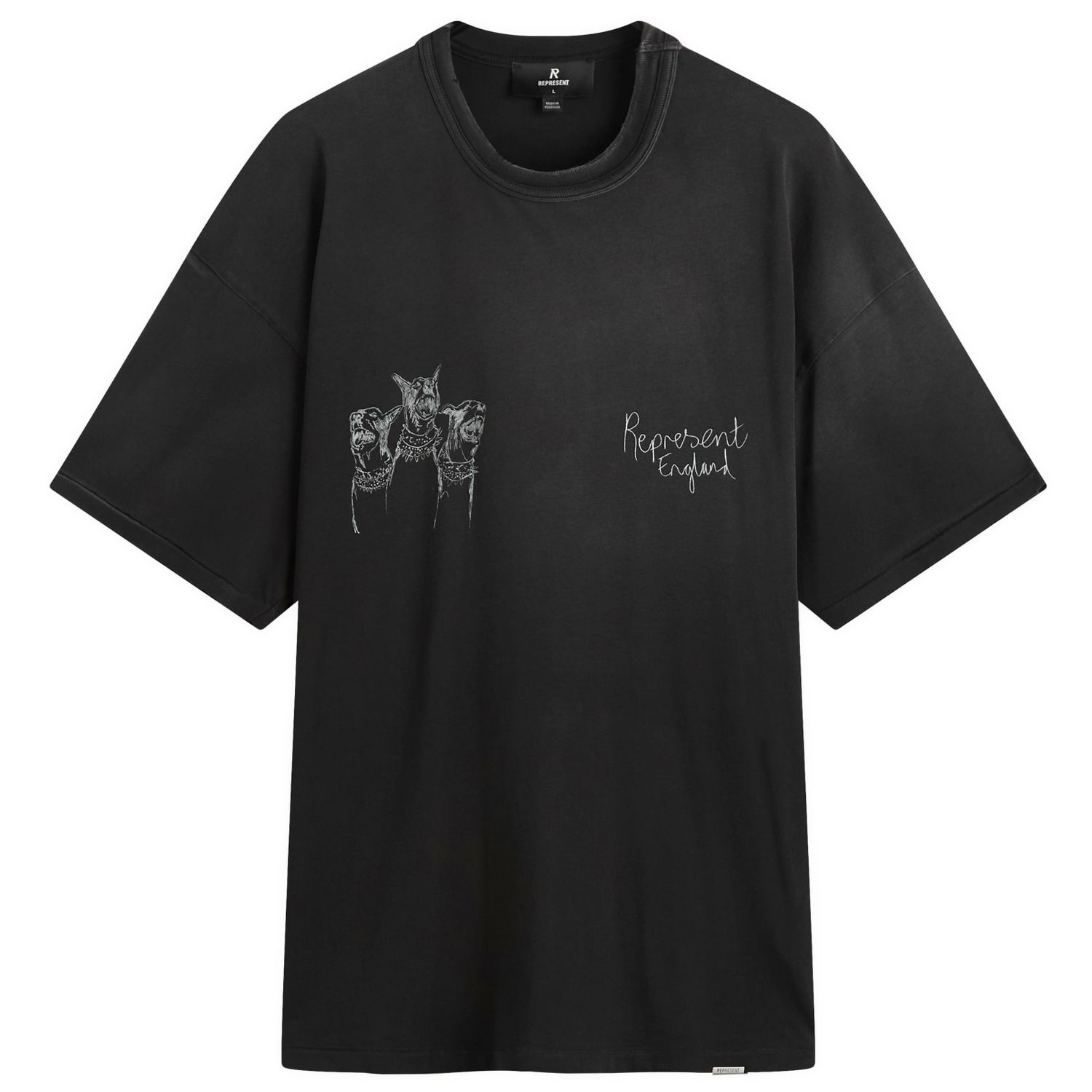 Majica Represent Clo Hand Drawn Thoroughbred Dogs T-Shirt Črna | MLM100383-03, 0