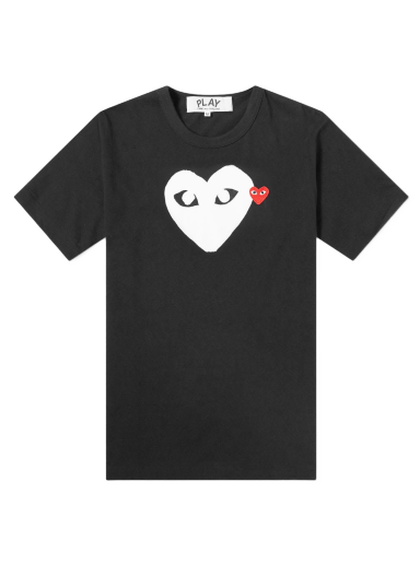 Majica Comme des Garçons Play Double Heart Logo Tee Črna | P1T116-1