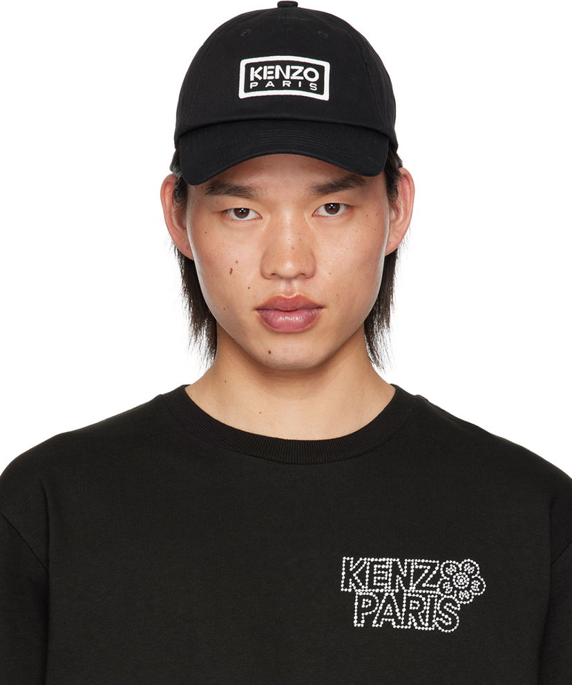 Kapa KENZO Black Paris ' Tag' Cap Črna | FE58AC711F32