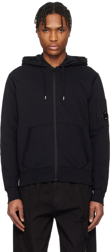 Pulover C.P. Company C.P. Company Light Fleece Full Zip Hoodie Črna | 18CMSS057A-002246G, 0