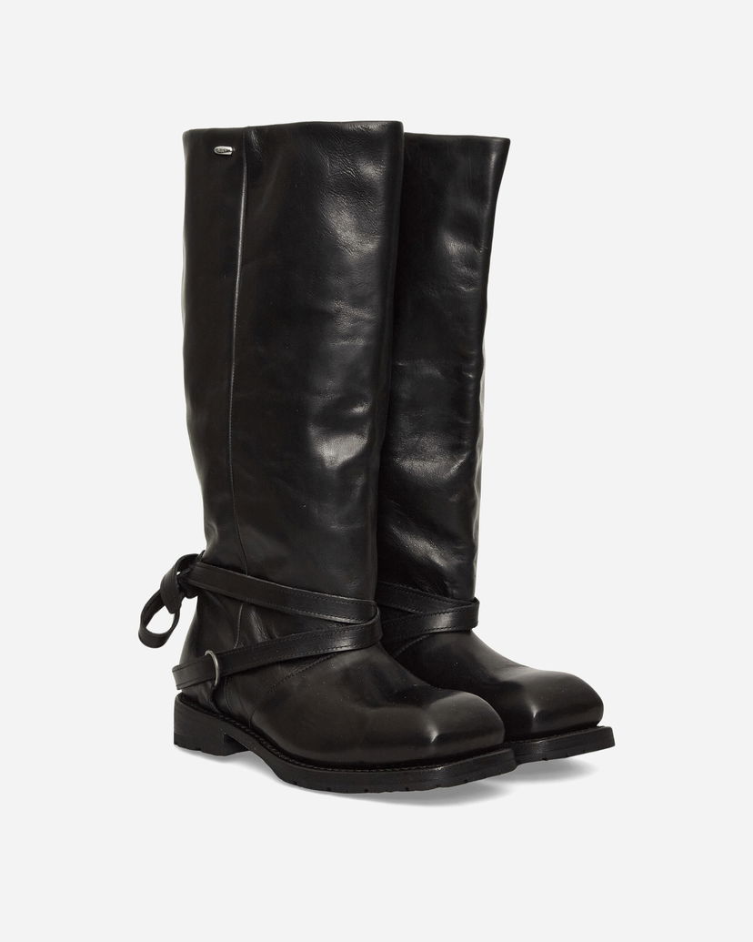 Superge in čevlji OUR LEGACY Engine Leather Knee-High Boots Črna | A4257HB 001