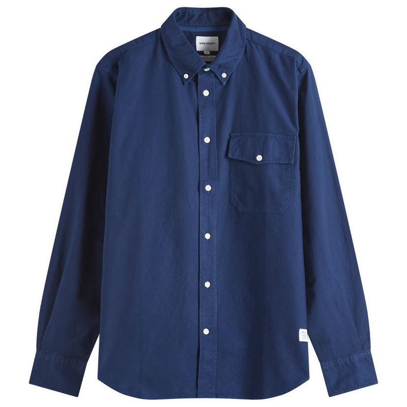 Srajce NORSE PROJECTS Algot Relaxed Overdyed Oxford Shirt, Size Large Mornarica | N40-0818-7555