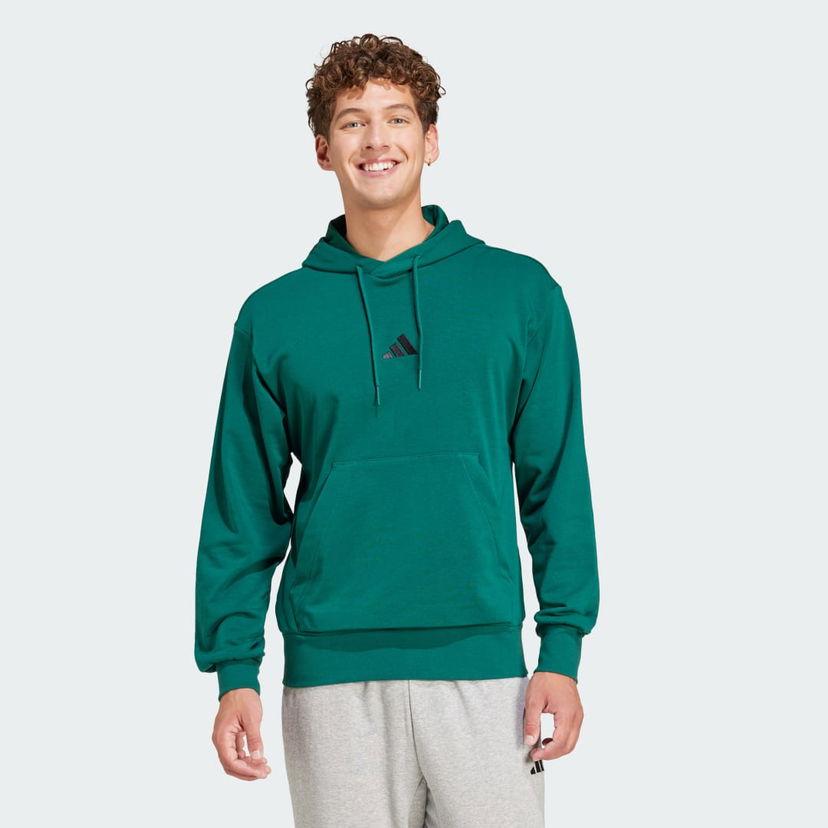 Pulover adidas Performance Essentials Feel Cozy Terry Hoodie Zelena | JE3841