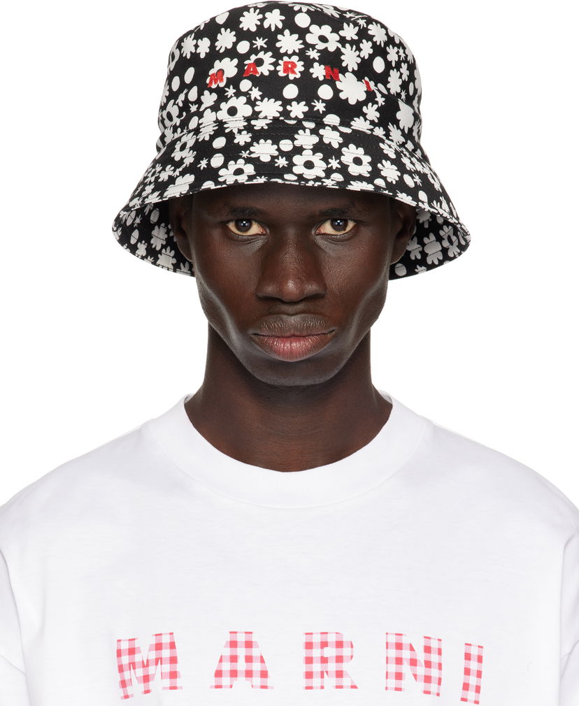 Klobuk Marni Marni Pop Fields Bucket Hat Črna | CLZC0110PS UAC016