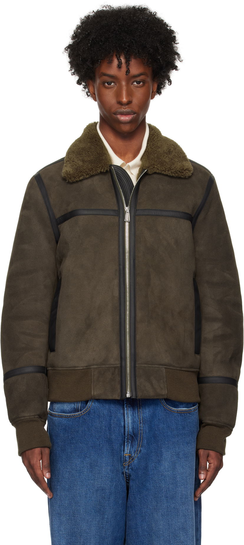 Bomber jakna Paul Smith PS Paul Smith Zip Shearling Jacket Zelena | M2R-440YL-N21914-69