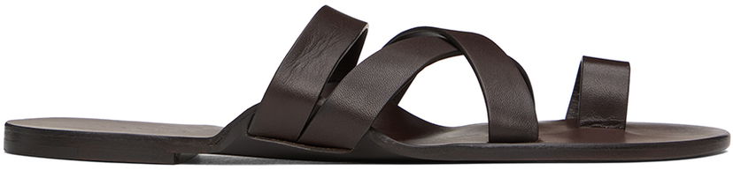 Modni dodatki The Row The Row Kris Leather Criss Cross Toe Sandals Rjava | F1349-SVL74