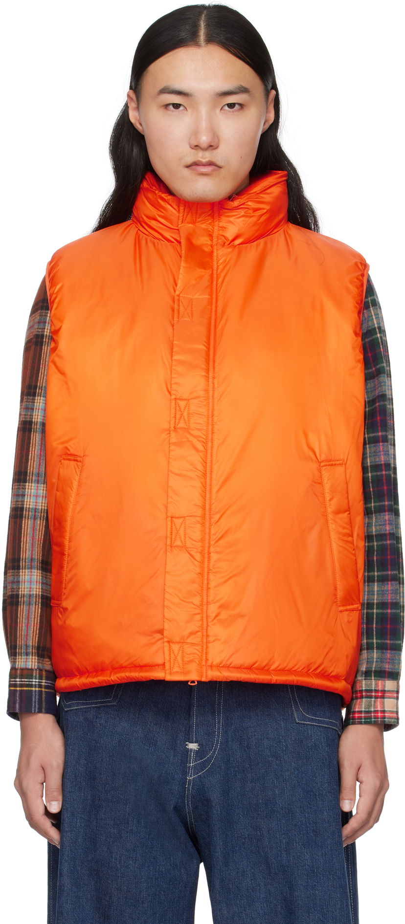 Telovnik BEAMS BEAMS PLUS MIL Puff Version 2 Ripstop Vest Oranžna | 38060116139