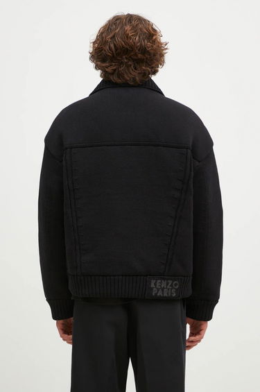 Pleteni pulover KENZO Oversized Knitted Jacket Črna | FE65OU1419NC.99, 2