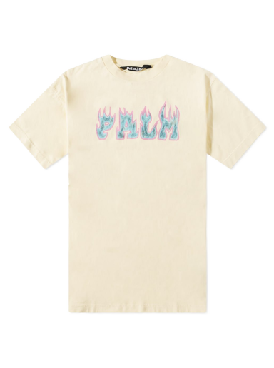 Majica Palm Angels Flames Tee Bež | PMAA072S23JER0060137