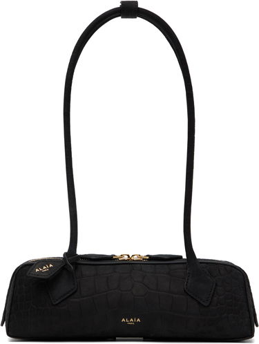 Torba za čez ramo Alaïa 'Le Teckel' Small Croc-Effect Leather Bag Črna | AA1S06029CA554, 0
