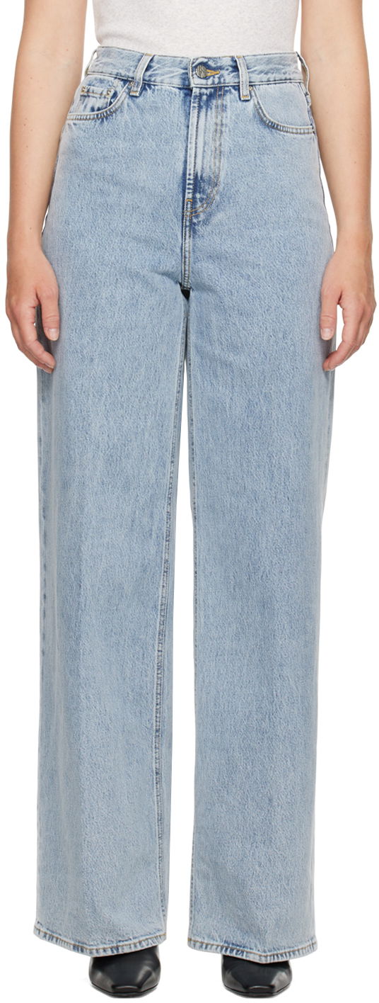 Kavbojke TOTEME Wide Leg Jeans Modra | 242-WRB2426-FB0045