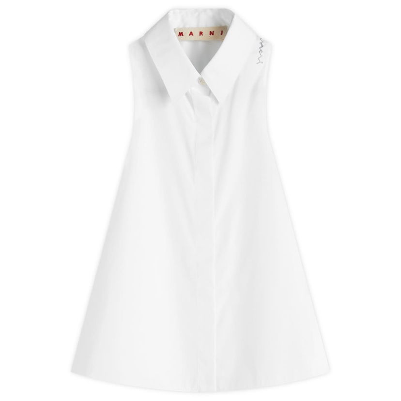Srajce Marni Marni Sleeveless A-Line Shirt Bela | CAMA0612S0
