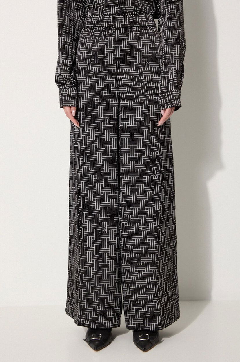 Pižame KENZO Weave Pajama Pants High Waist Črna | FE62PA0849R1.99