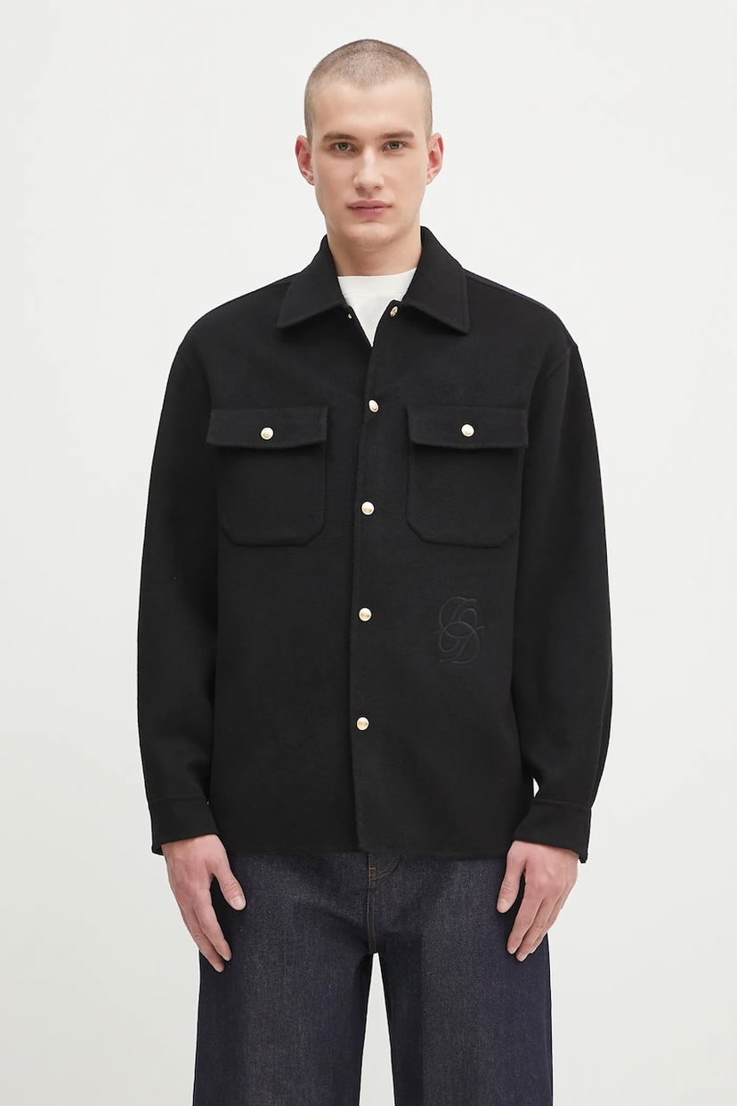 Jakna Drôle de Monsieur Drôle de Monsieur La Surchemise Laine Shirt Jacket Črna | H.JT254.WO031