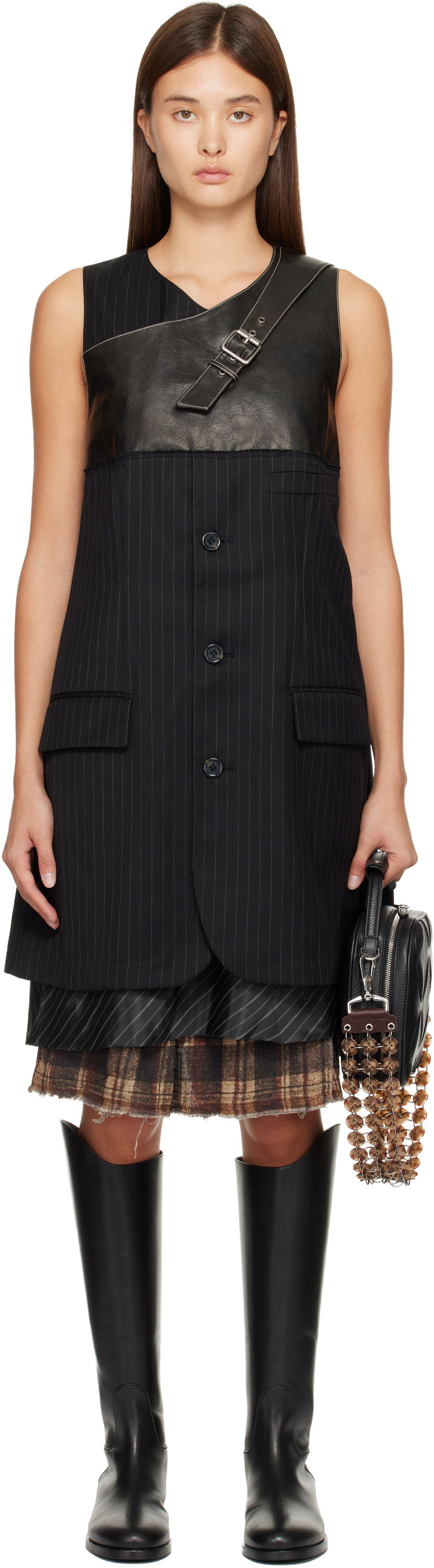 Obleke Andersson Bell Blazer Cut Sleeveless Midi Dress Črna | atb1396w