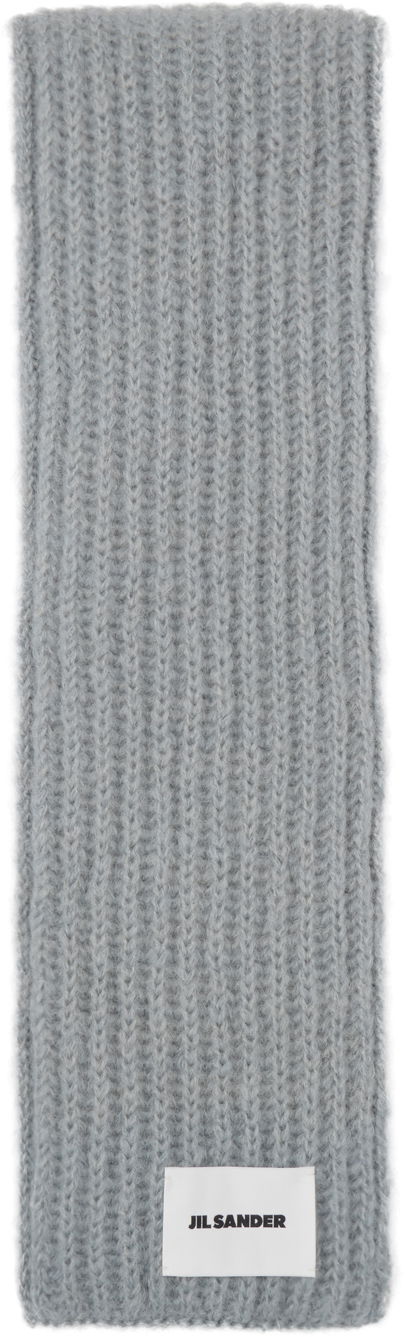 Šala Jil Sander Knitted Wool Scarf Siva | J22ZZ0127_J14716