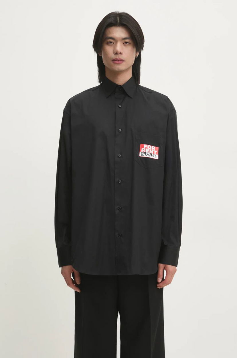 Srajce VETEMENTS VETEMENTS For Rent Relaxed Fit Shirt Črna | UA66SH450B
