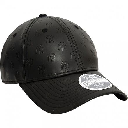 Kapa New Era 9FORTY Faux Leather Monogram Adjustable Cap Črna | 60565543