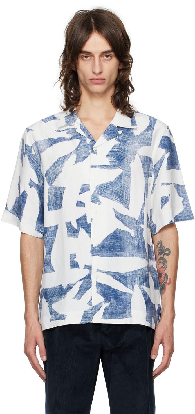 Srajce Paul Smith Paul Smith Abstract Print Shirt Bela | M1R-905U-N02392-40