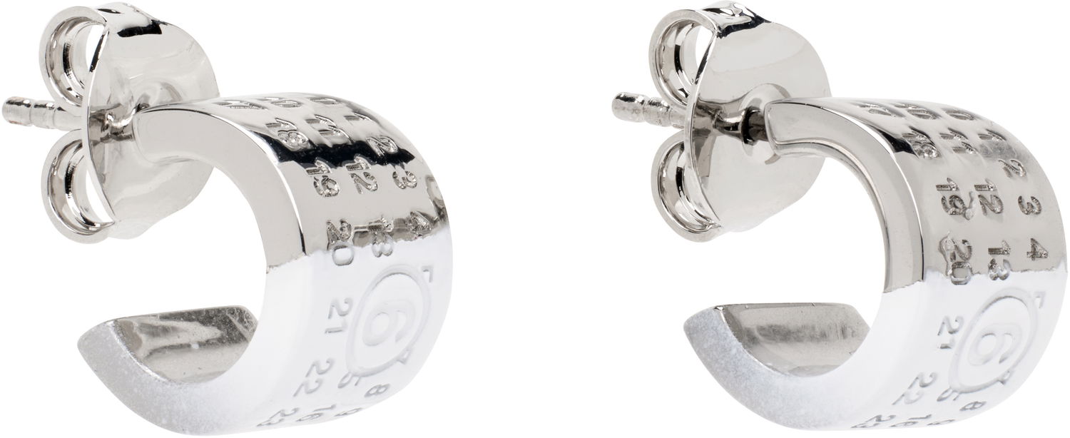 Uhani Maison Margiela MM6 Maison Margiela Minimal Hoop Earrings Bela | SM7VG0090 P8339, 1