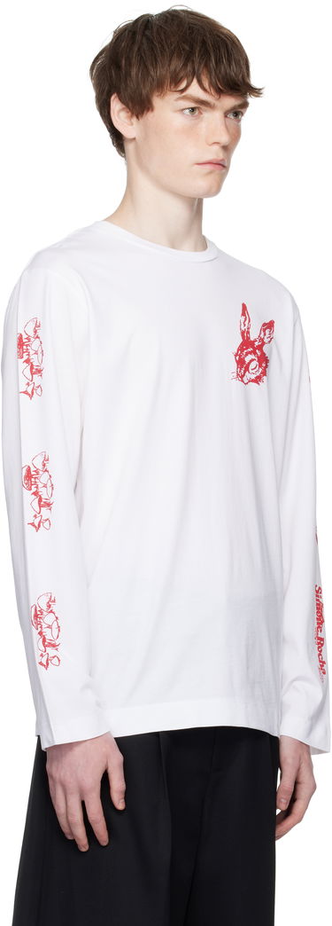 Majica Simone Rocha Simone Rocha Tortoise & Hare Graphic Long Sleeve T-Shirt Bela | 5194P51-M 0569, 1