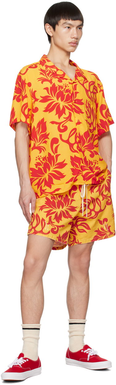 Kratke hlače ERL Graphic Print Cotton Shorts Rumena | ERL06P002, 3