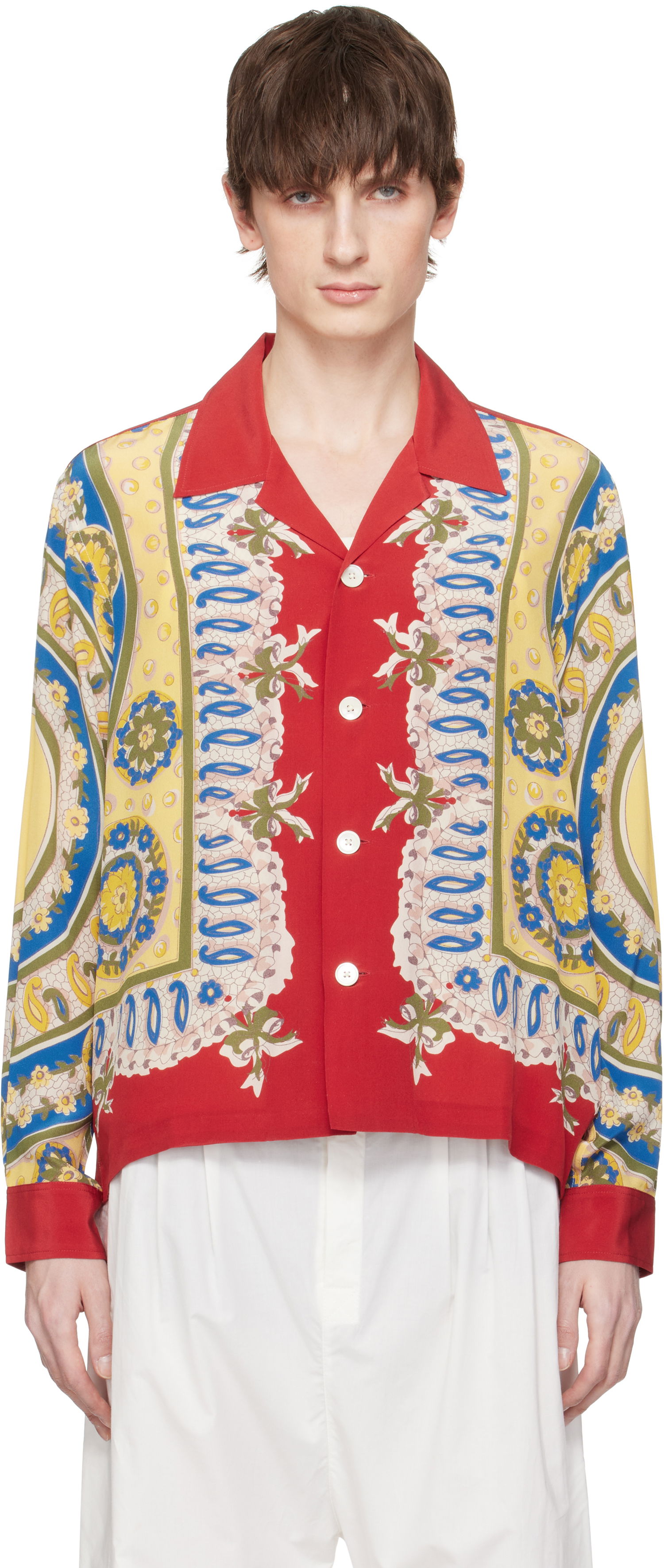 Srajce Bode Bode Bricolage Long Sleeve Shirt Rdeča | MRS25SH001, 0