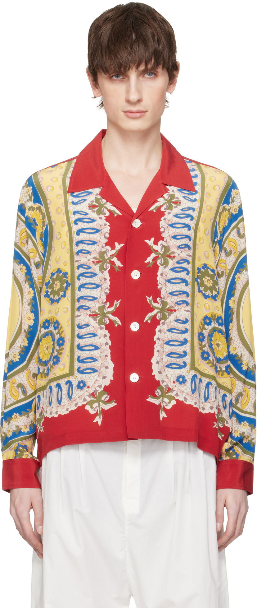 Srajce Bode Bode Bricolage Long Sleeve Shirt Rdeča | MRS25SH001