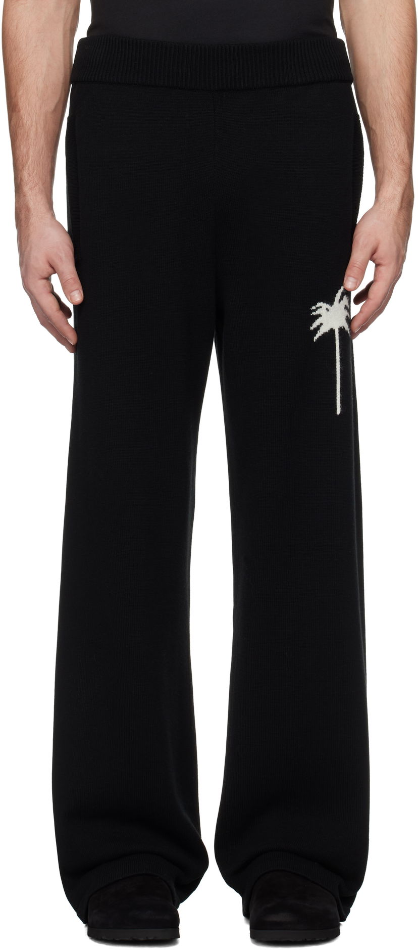 Trenirka Palm Angels Knit Sweatpants Črna | PMHG021S25KNI0011003