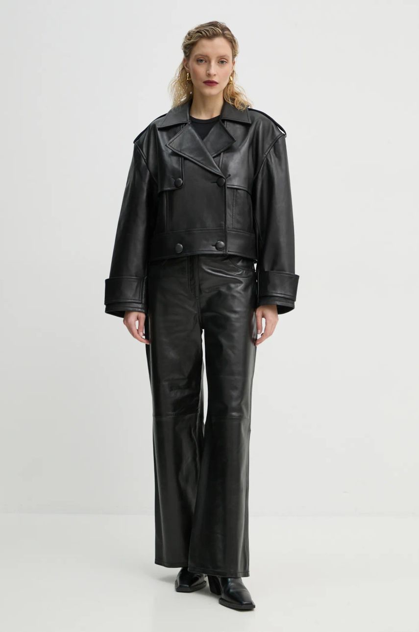 Trenčkot STAND STUDIO Stand Studio Bloom Cropped Leather Jacket Črna | 66387.7010, 1