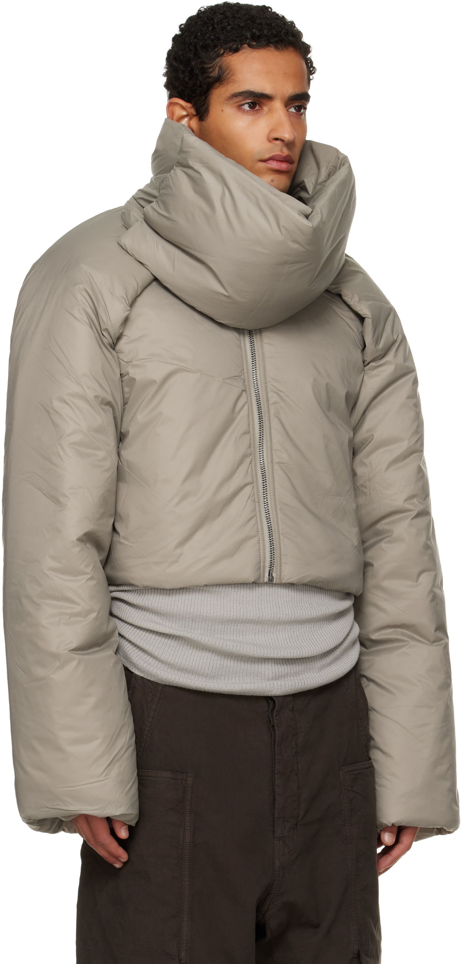 Puhovka Rick Owens Rick Owens DRKSHDW Concordians Convertible Cropped High-Neck Puffer Jacket Bež | DU02E7777 NP, 1