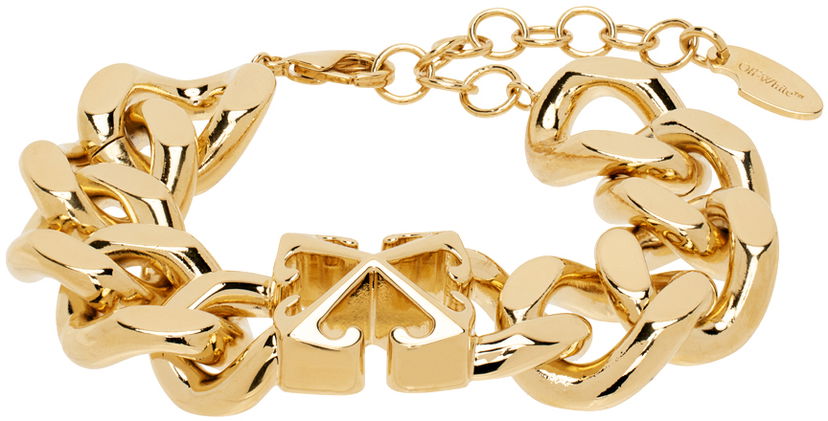 Ogrlica Off-White Gold Arrow Chain Bracelet Rumena | OWOA12FF24MET0017600