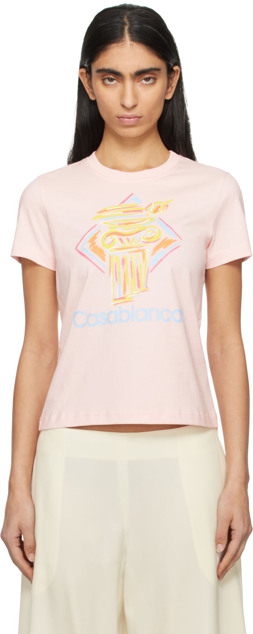 Majica Casablanca Diamond Column Graphic T-Shirt Roza | WPS25-JTS-020-01