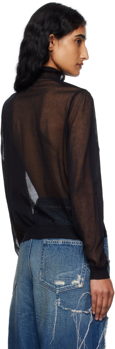 Srajce Ann Demeulemeester Ann Demeulemeester Monya Sheer Ruffle Blouse Črna | B0012852-KN008-099, 2