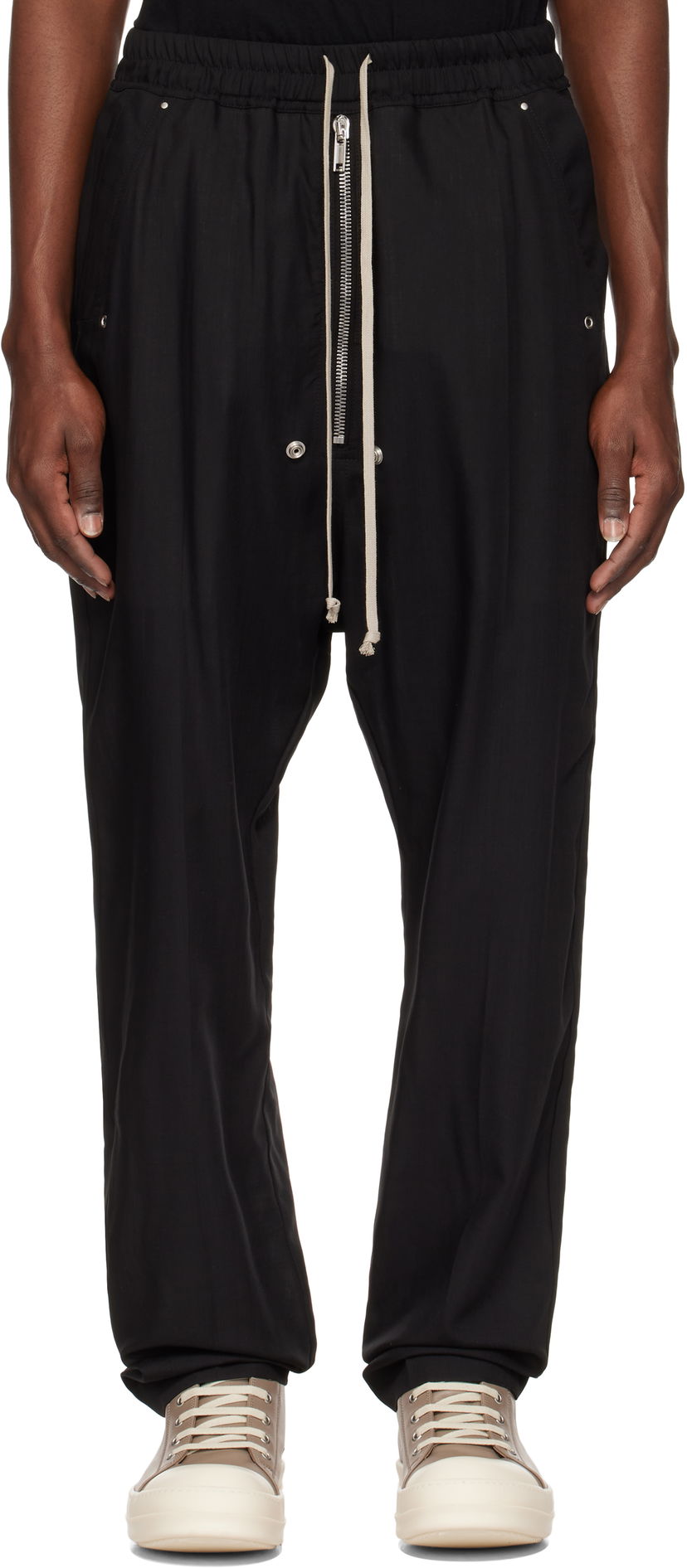Trenirka Rick Owens Rick Owens Hollywood Bela Trousers Črna | RU01E5361 WG