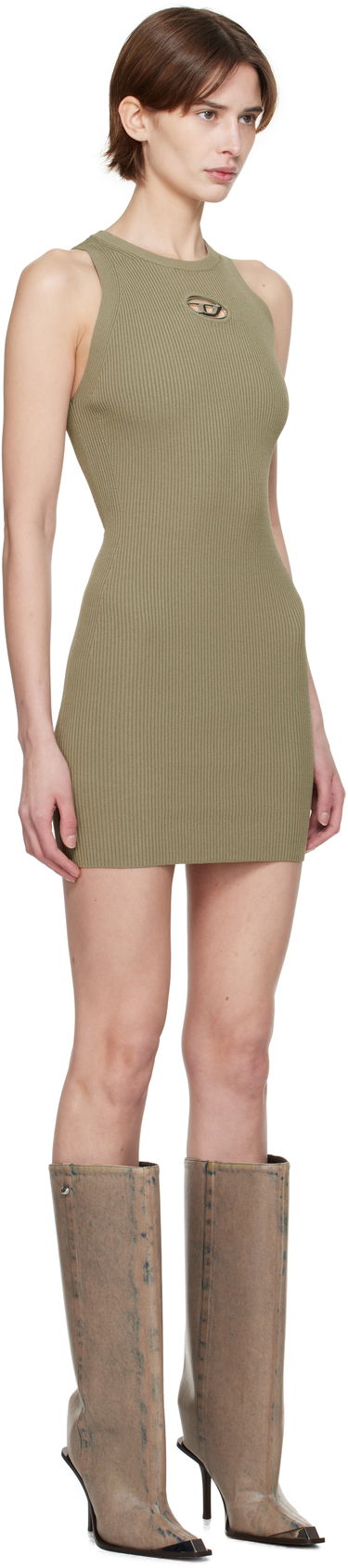 Obleke Diesel Diesel M-Caddix Cutout Ribbed Knit Mini Dress Zelena | A17449 0DLAX, 1