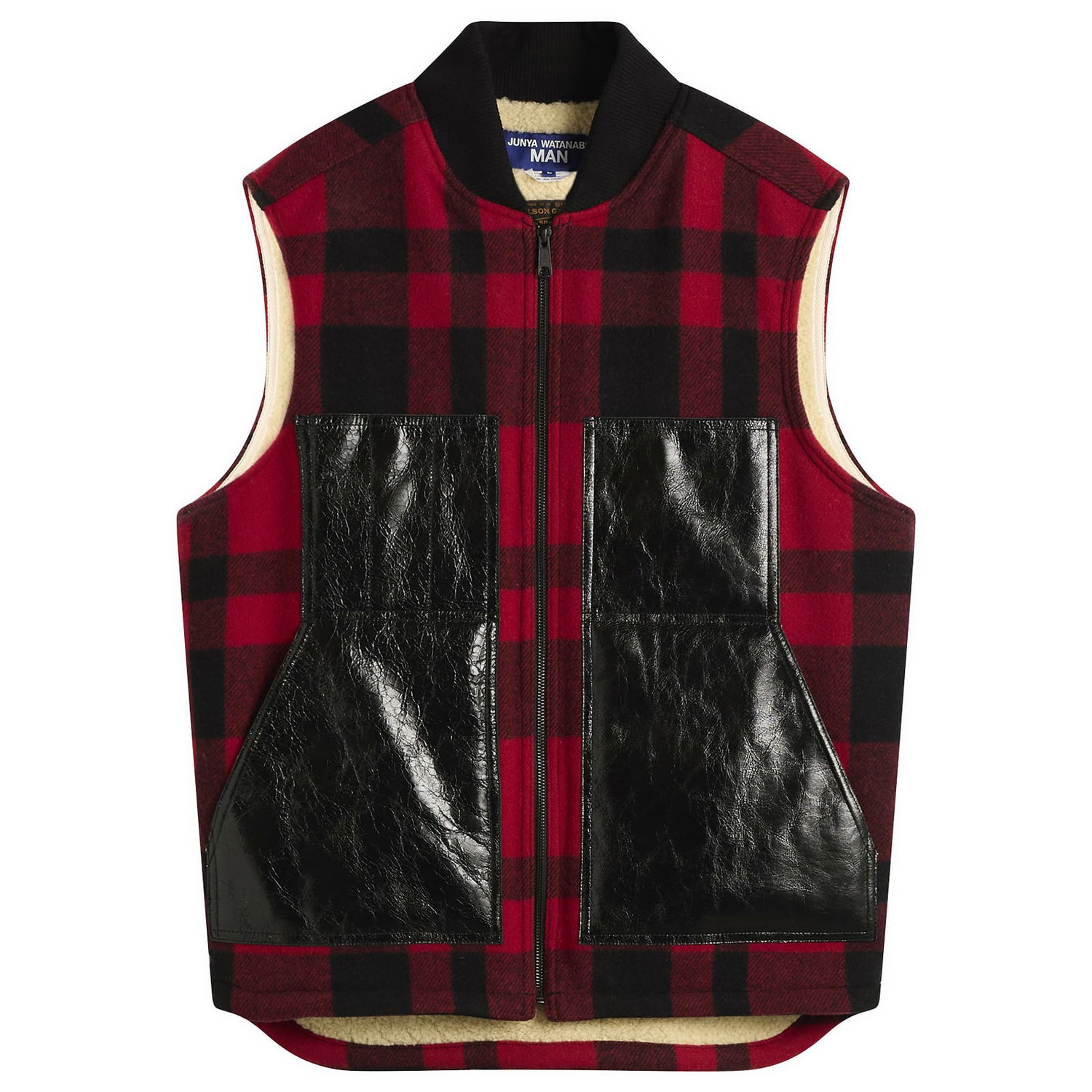 Telovnik Junya Watanabe Junya Watanabe MAN x Filson Plaid Wool Vest with Patent Pockets and Sherpa Lining Večbarvna | WP-V001-051-1, 1