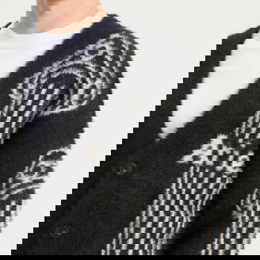 Pleteni pulover Aries Oversized Chenille Column Knit Cardigan, Size Large Črna | AR20040-BLK, 5
