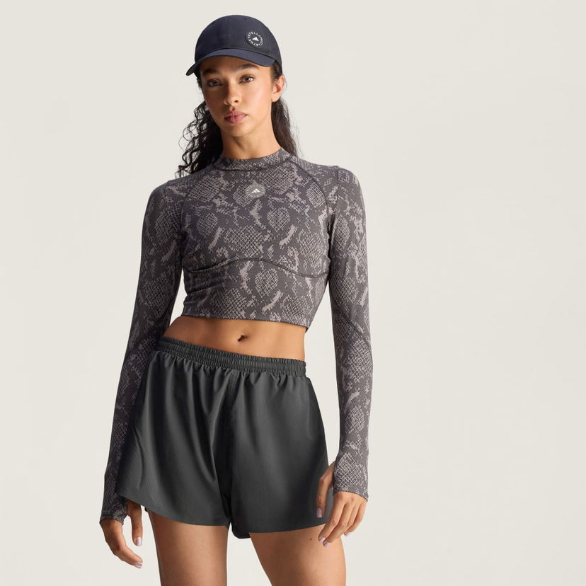 Krop-top adidas Performance adidas By Stella McCartney Training Long Sleeve Crop Top Siva | JW4567