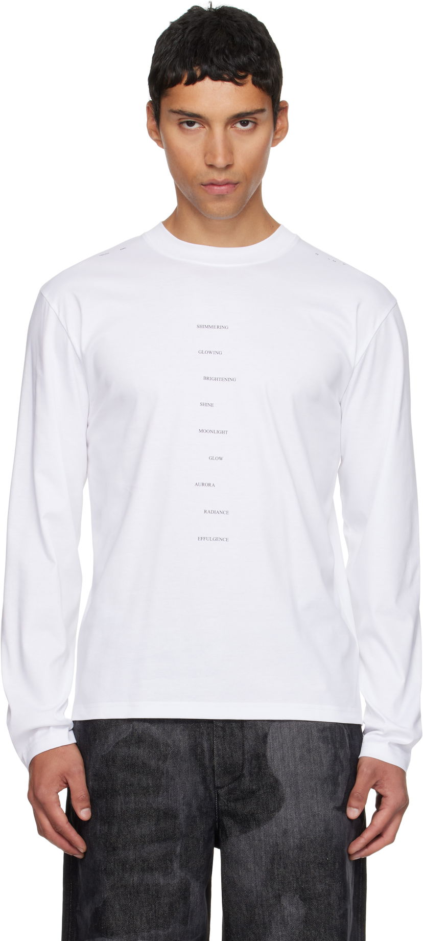 Majica HELIOT EMIL HELIOT EMIL Effulgence Long Sleeve T-Shirt Bela | AW25_M_09_149_WHT02