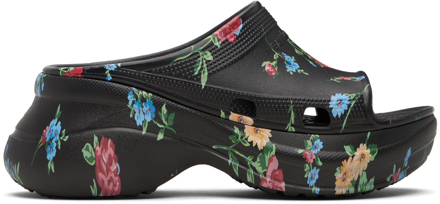 Superge in čevlji Balenciaga Balenciaga Crocs Edition Floral Pool Slides Črna | 677389W1S8G, 0