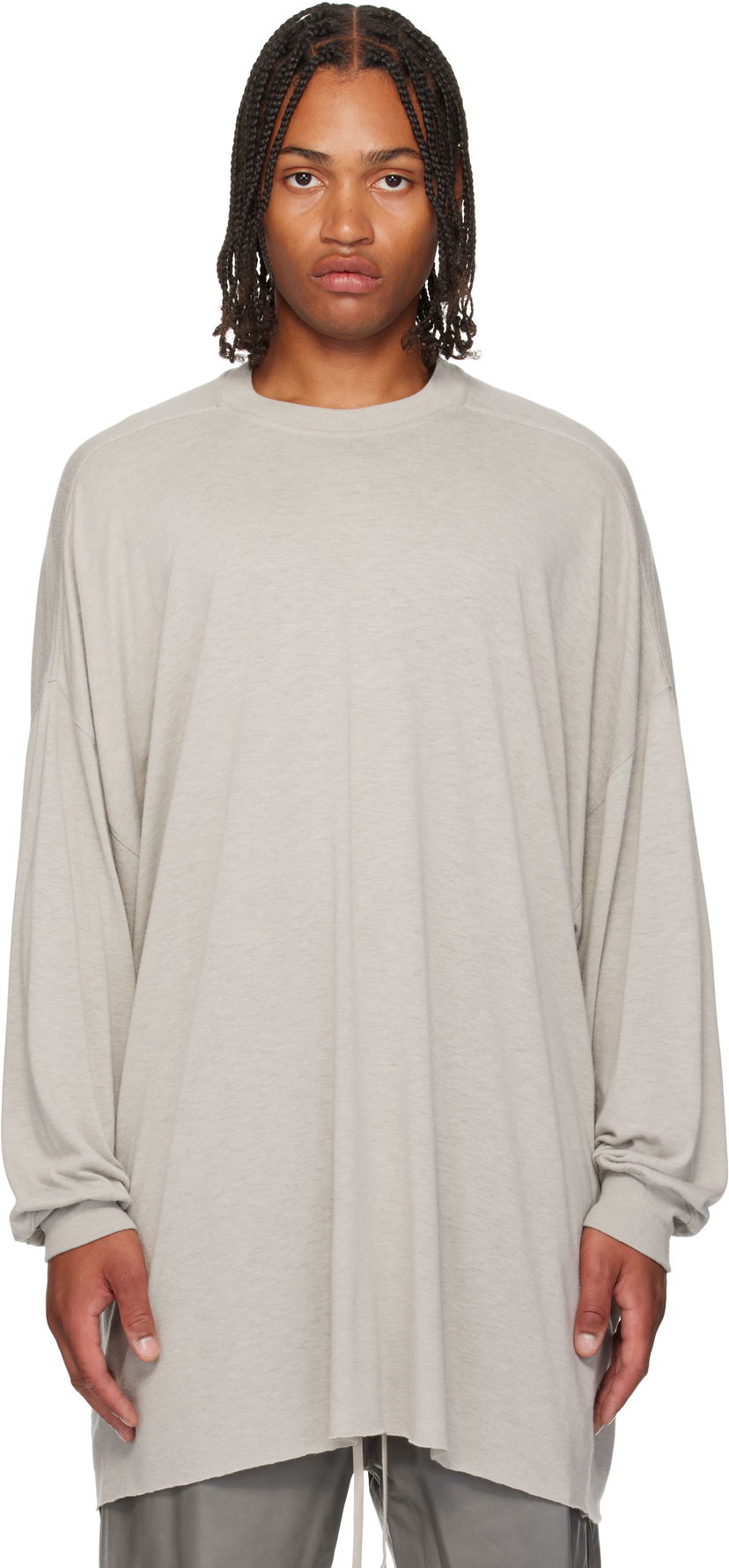 Majica Rick Owens Rick Owens Concordians Tommy Long Sleeve T-Shirt Siva | RU02E1276 JR