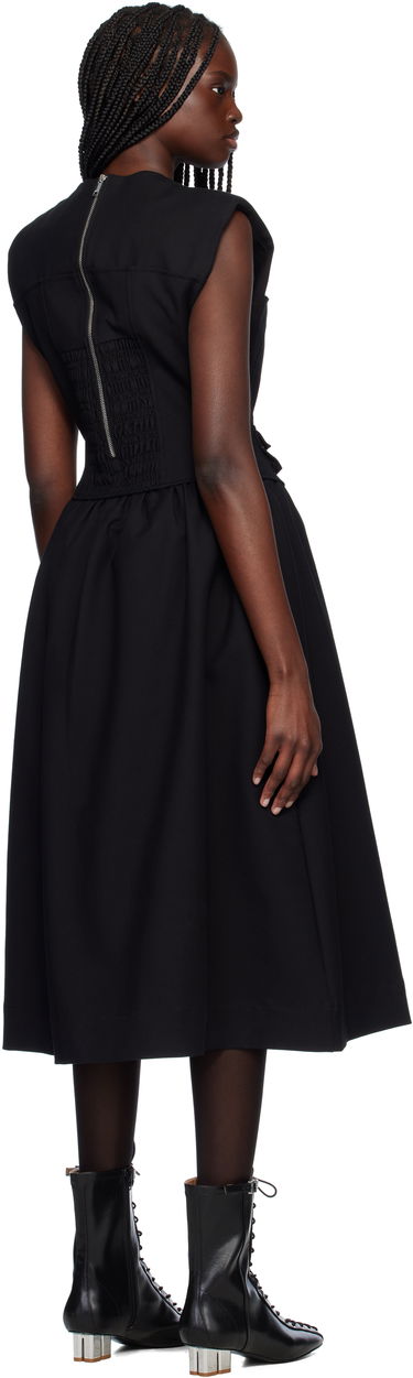 Obleke GANNI Ganni Corset Midi Dress Črna | W0390, 2